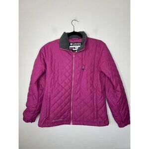 Columbia Women’s Quilted Core Full Zip Pink Purple Jacket Coat Size Medium